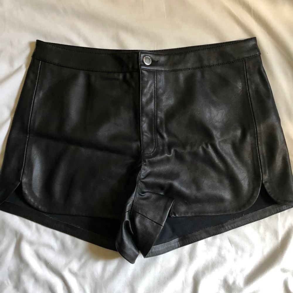 Black Pleather Shorts